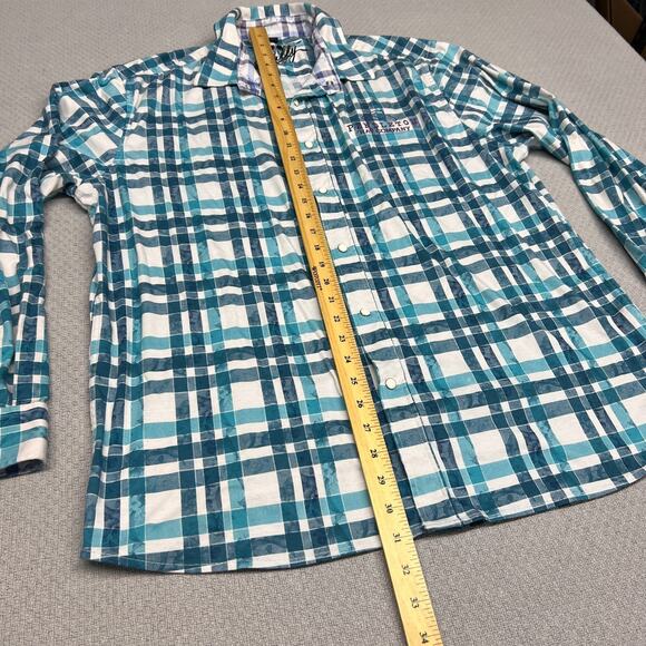 Scully Pearl Snap Shirt Mens XL Teal Plaid Pendleton Hat Co Western Cowboy Retro - Picture 9 of 9
